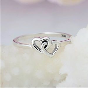 PANDORA DOUBLE LOVE RING WITH BOX